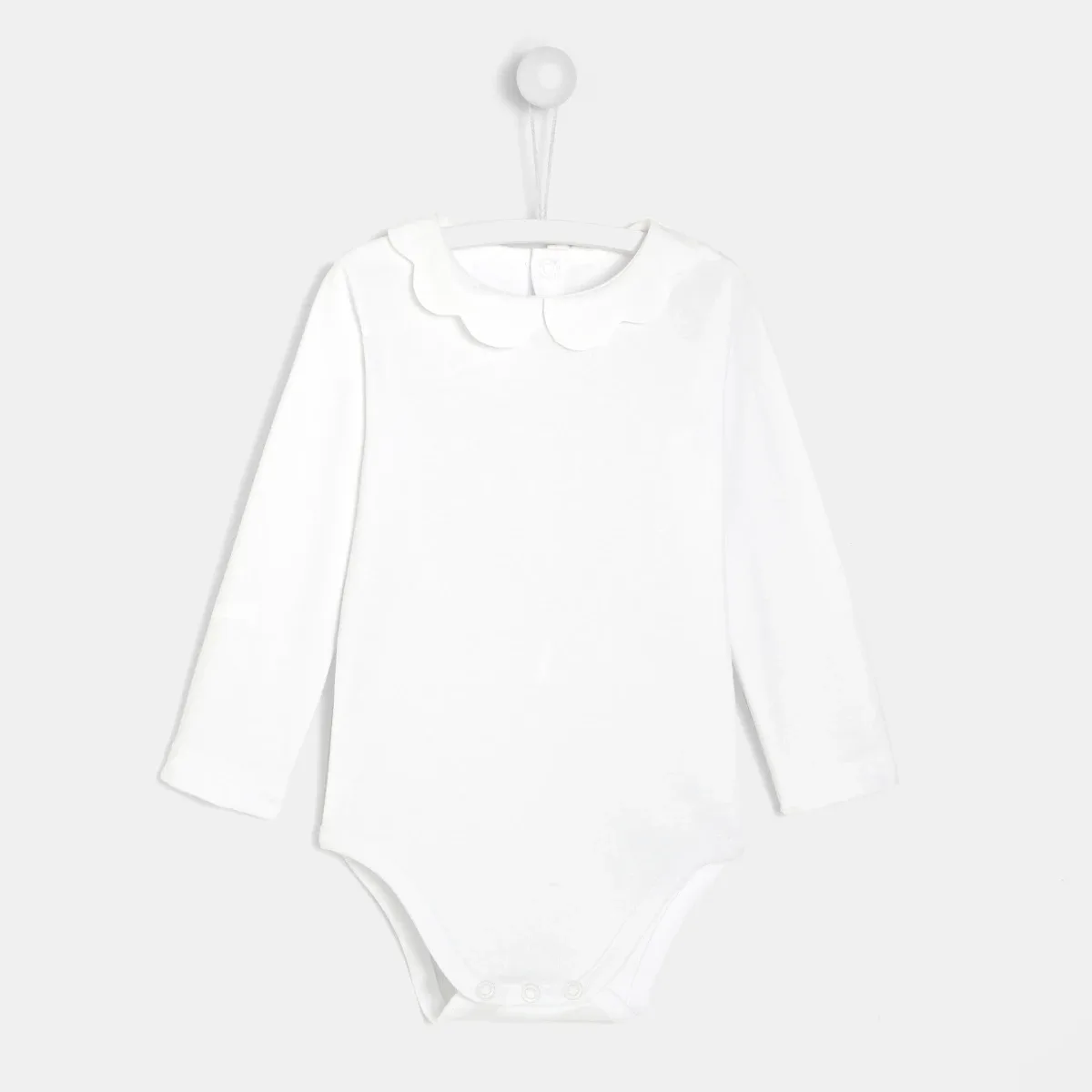 View 1 - Baby girl scalloped neckline bodysuit