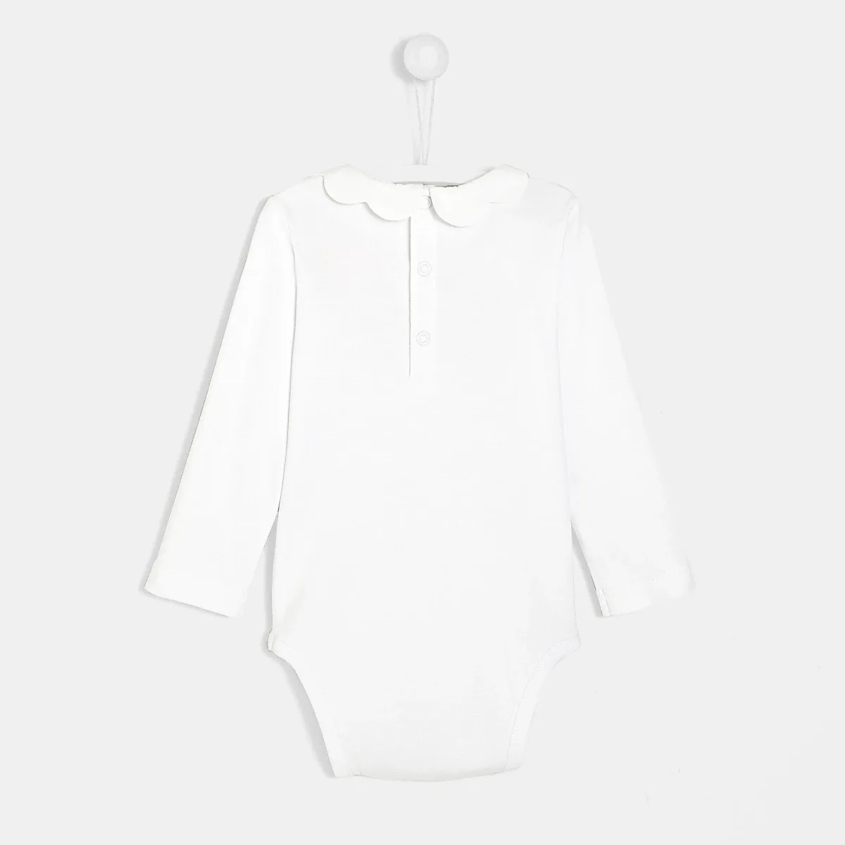 View 2 - Baby girl scalloped neckline bodysuit