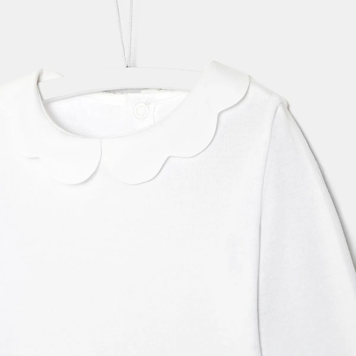 View 3 - Baby girl scalloped neckline bodysuit