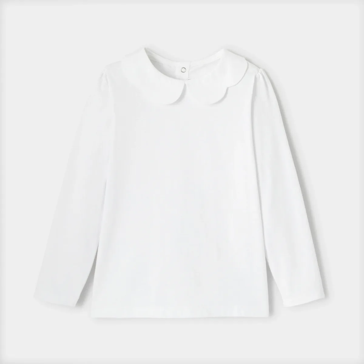 View 1 - Girl scalloped collar t-shirt