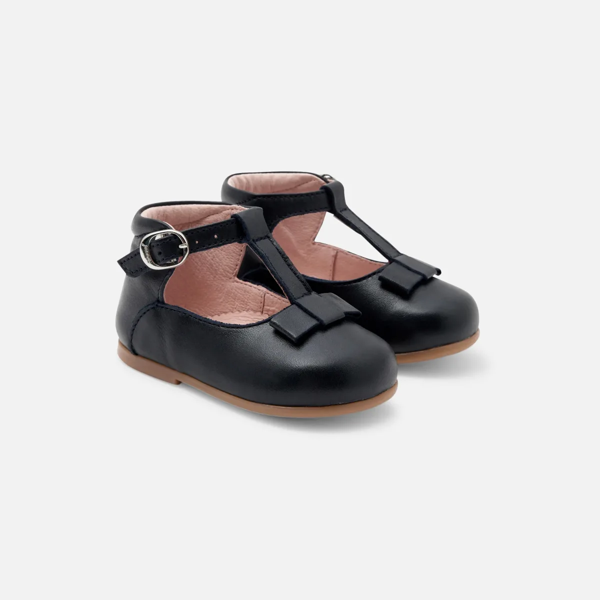 View 2 - Baby girl leather t-bar shoes
