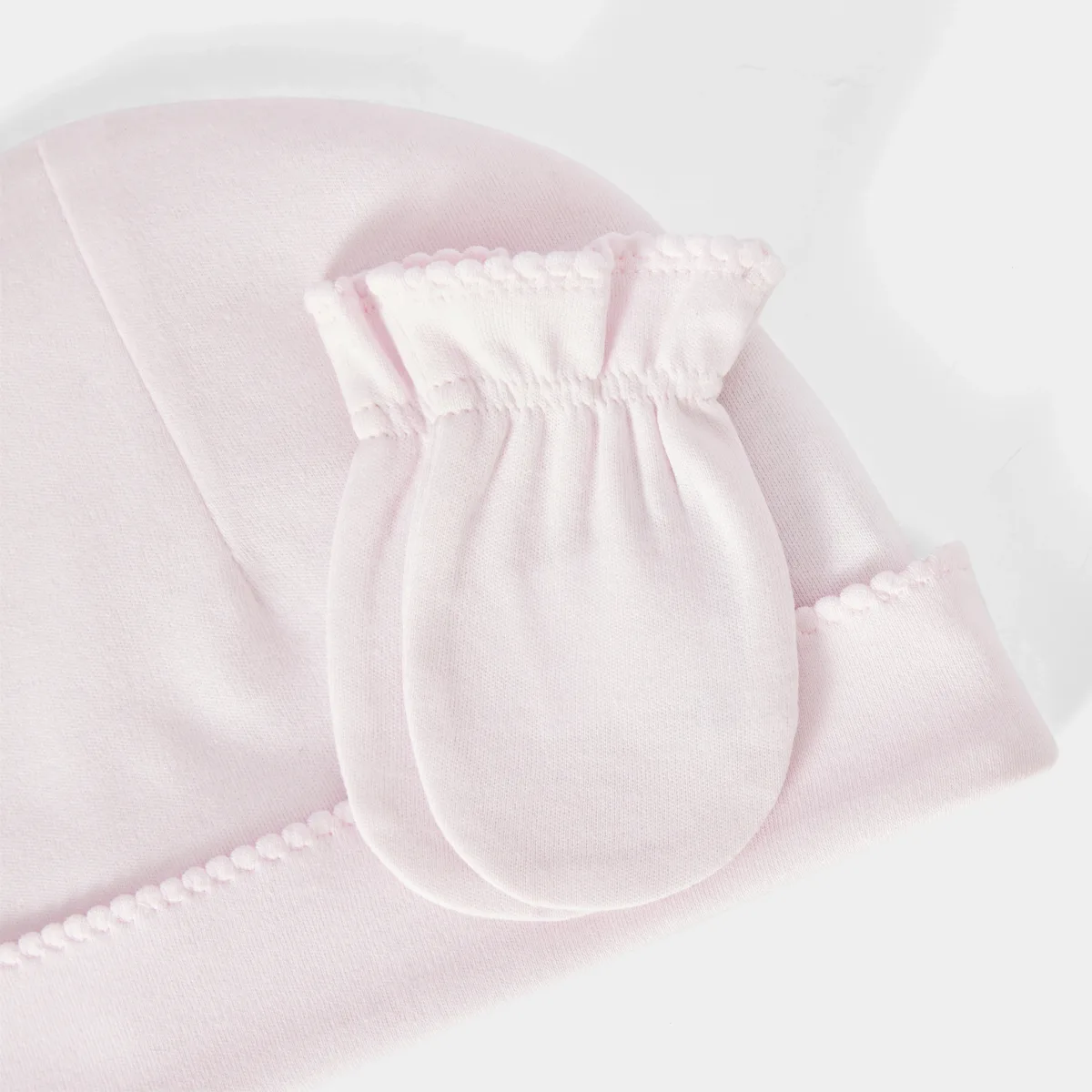 View 2 - Baby bonnet and mittens set