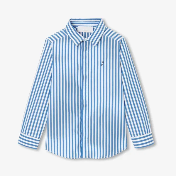 View 1 - Child striped poplin shirt