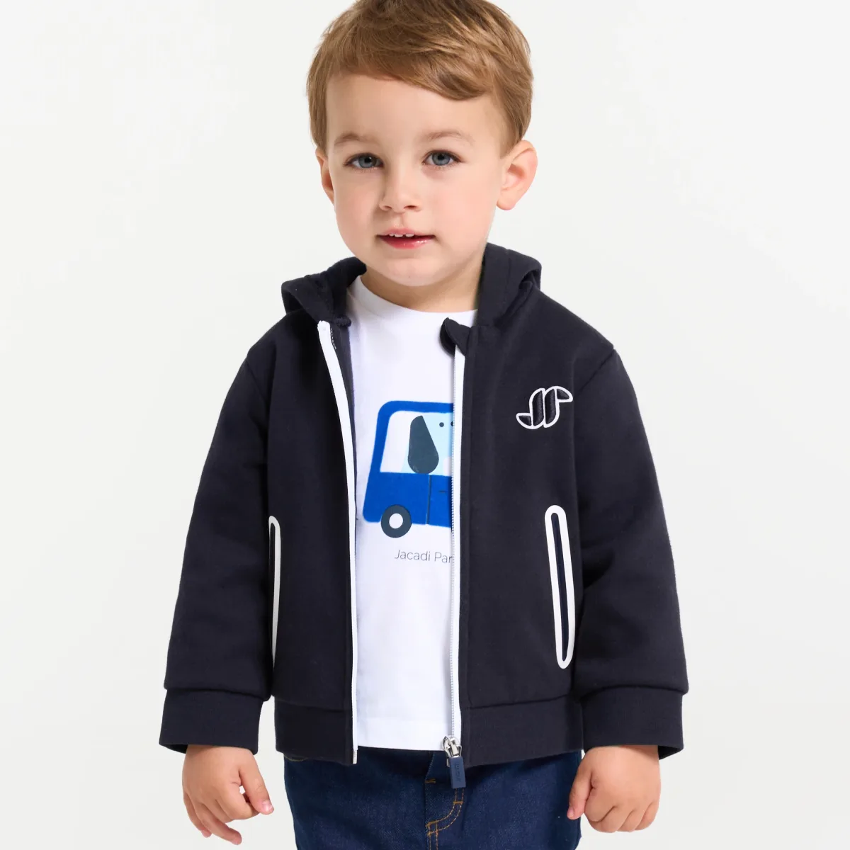 View 1 - Baby boy fleece zip-up sweatshirt