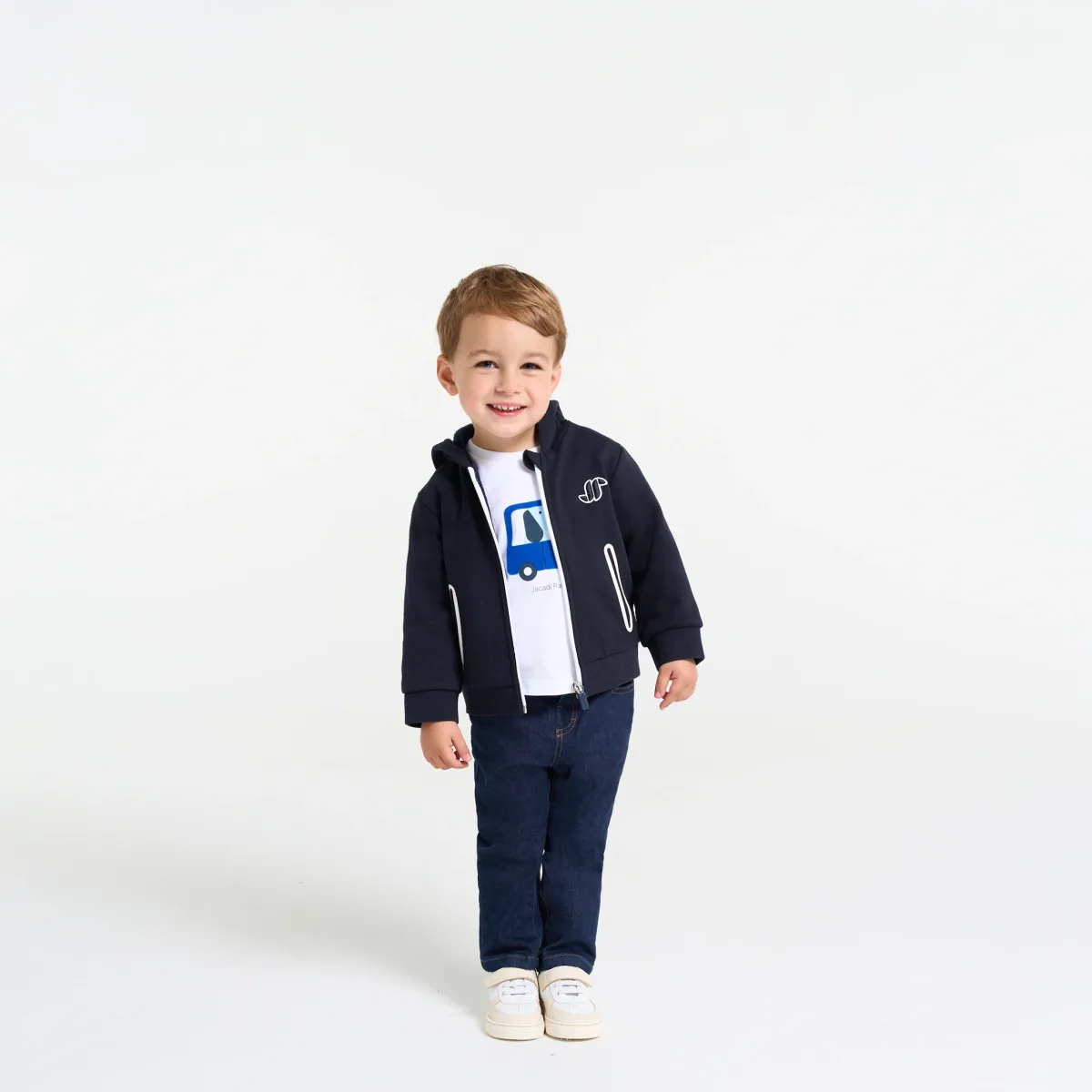 View 3 - Baby boy fleece zip-up sweatshirt