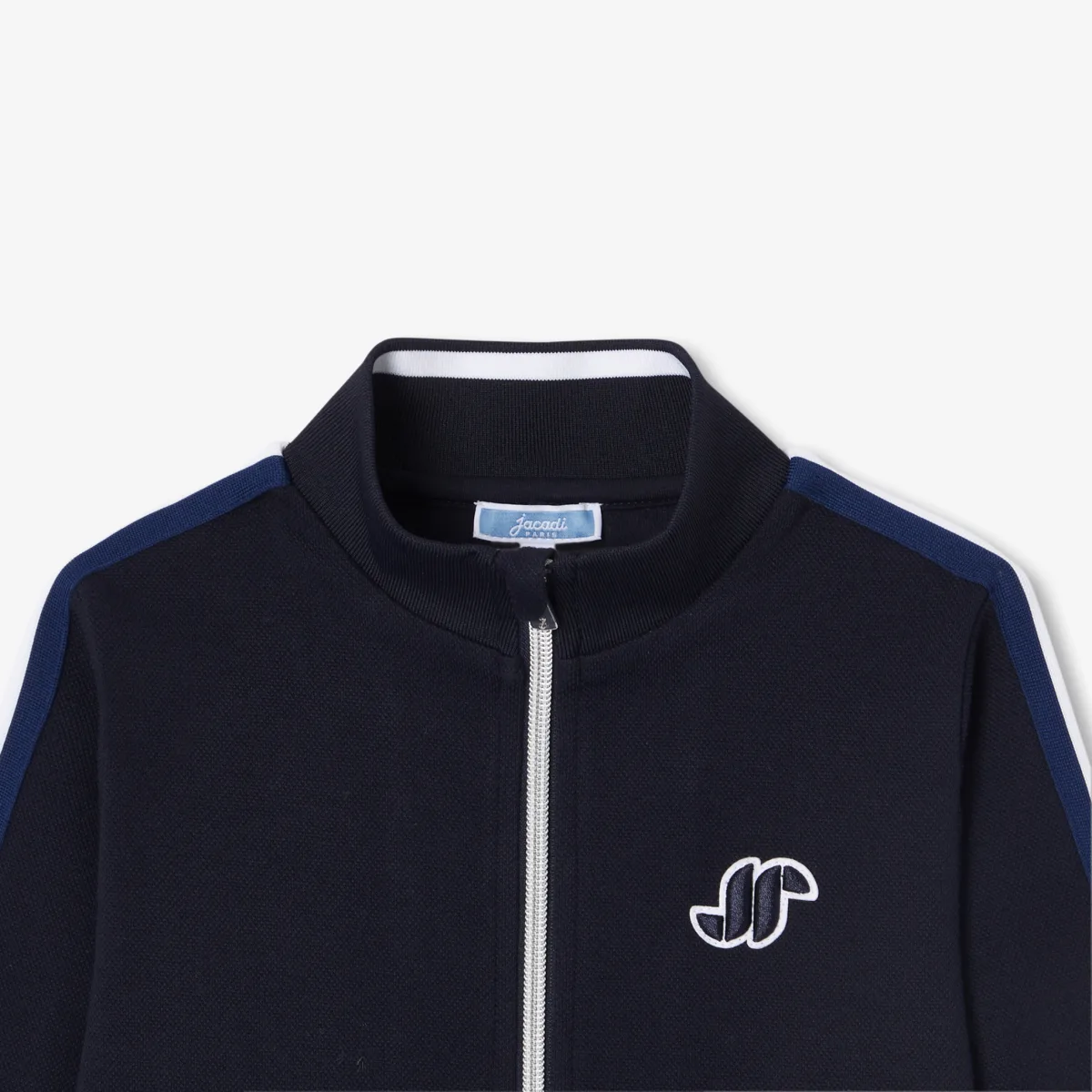 View 3 - Boy double-sided piqué zip-up sweatshirt