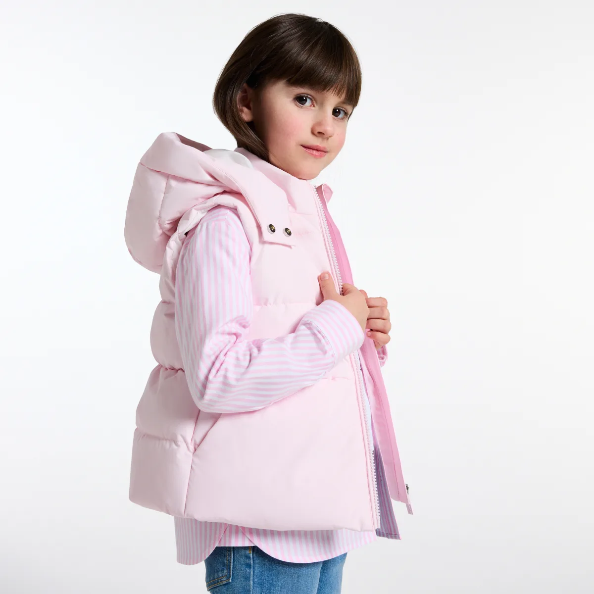 View 1 - Girl sleeveless puffer jacket