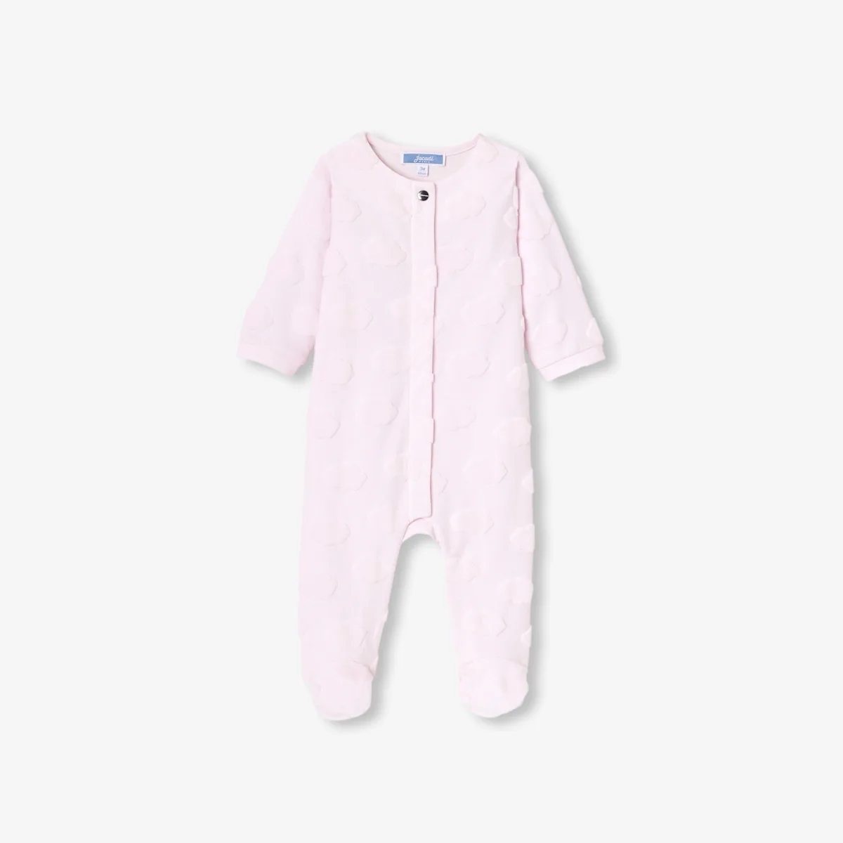 View 1 - Baby girl pyjamas in cloud-patterned jersey