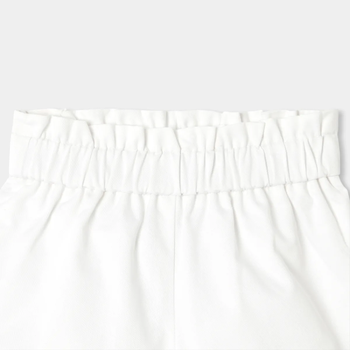 View 3 - Baby girl paper bag waist twill shorts