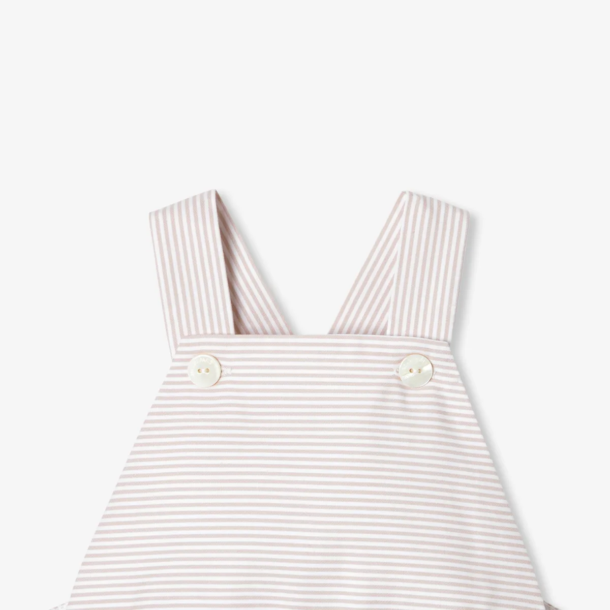View 1 - Baby boy striped twill dungaree shorts