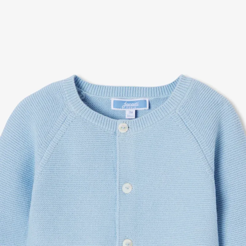 View 3 - Baby boy garter stitch cardigan