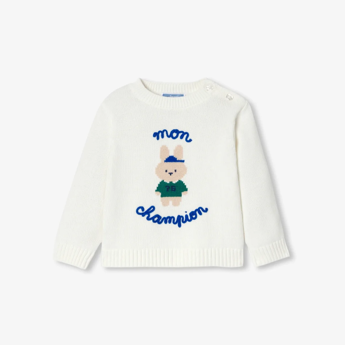 View 3 - Baby boy intarsia bunny cotton jumper