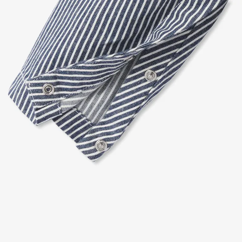View 4 - Baby striped twill overalls
