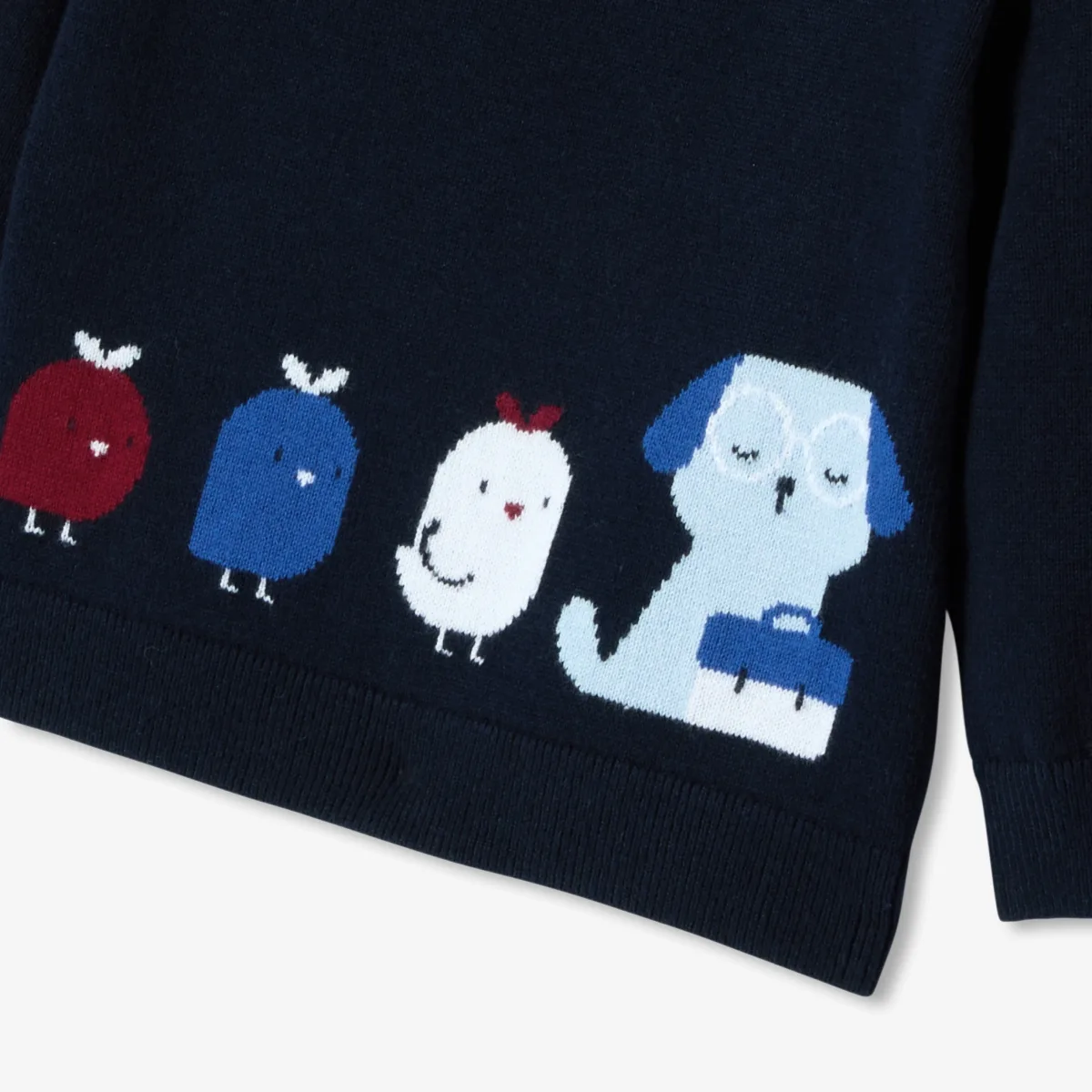 View 4 - Baby cotton intarsia animal jumper