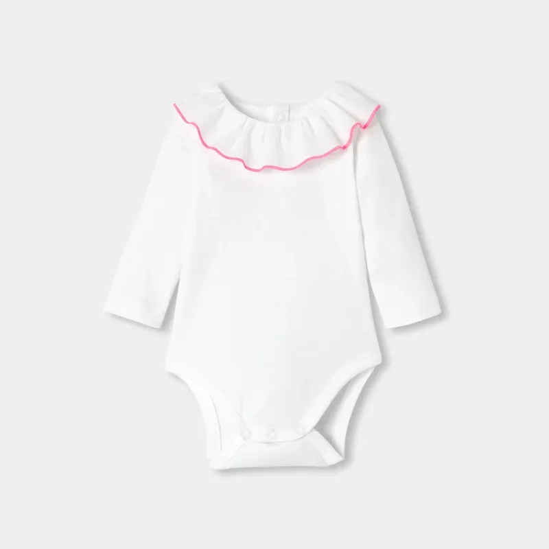 View 1 - Baby girl long-sleeved cotton bodysuit