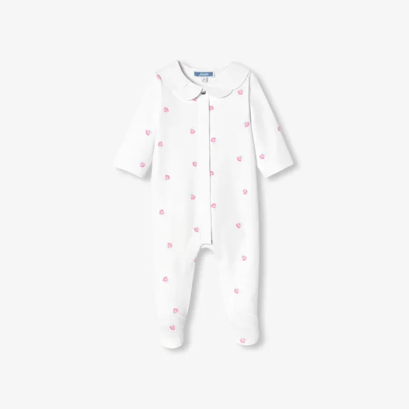 View 1 - Baby girl Interlock cotton floral print pyjamas
