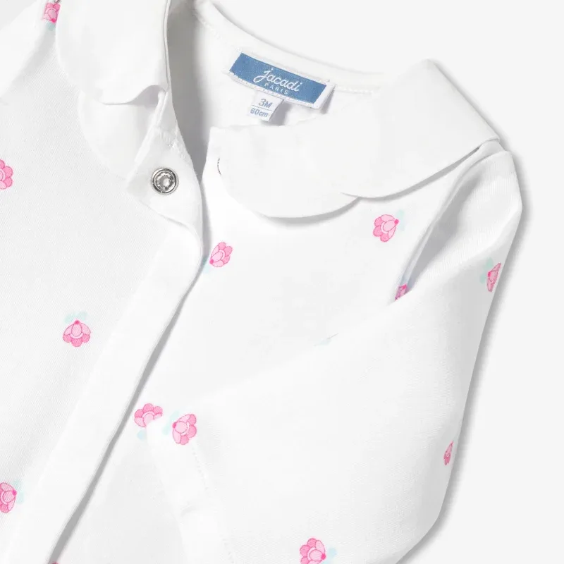 View 5 - Baby girl Interlock cotton floral print pyjamas