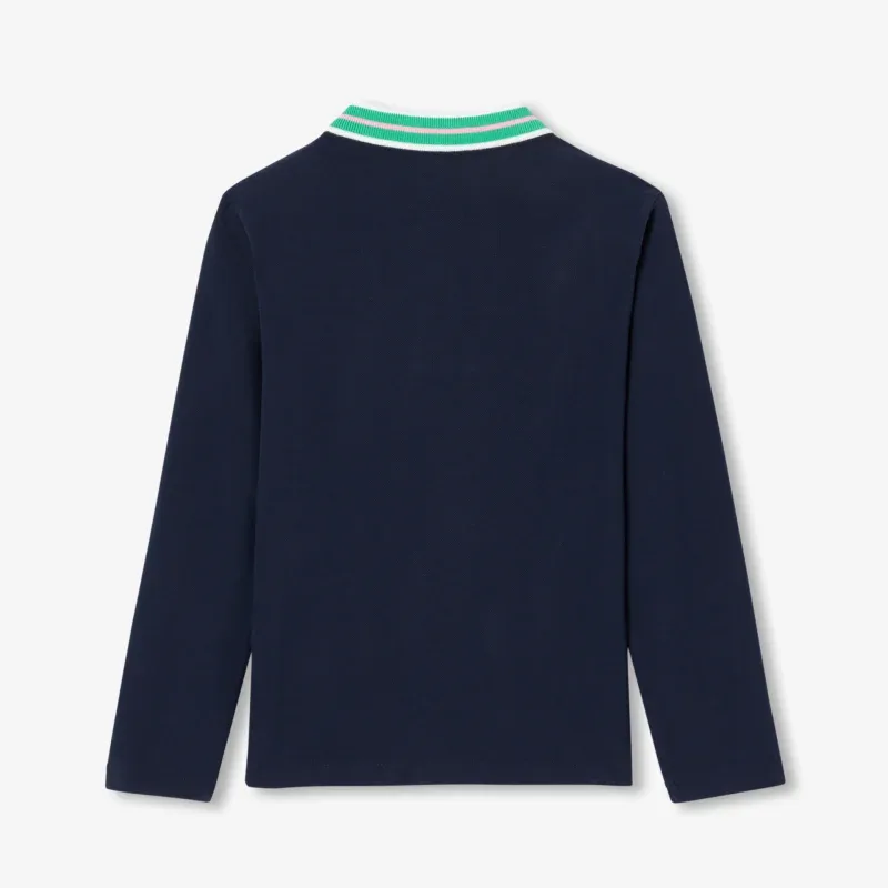 View 2 - Boy cotton piqué polo shirt