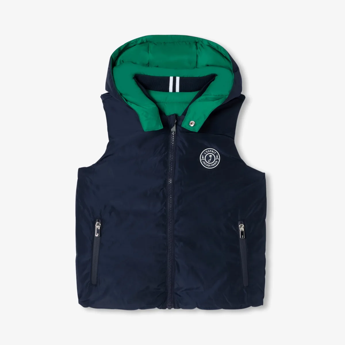 View 1 - Boy reversible sleeveless paded jacket
