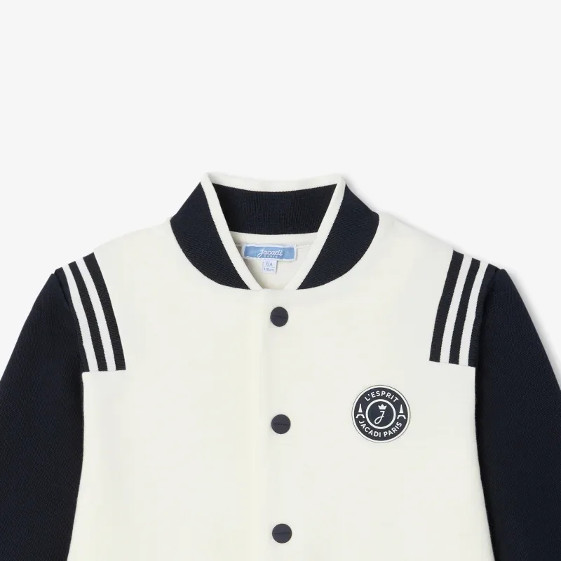 View 3 - Boy varsity jacket in piqué knit