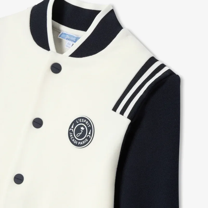 View 5 - Boy varsity jacket in piqué knit
