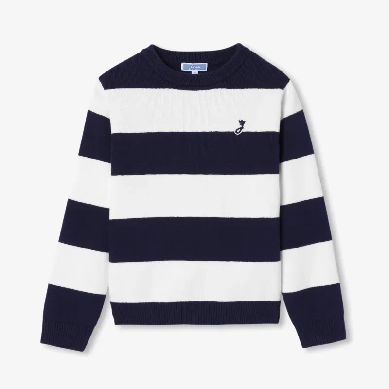 View 1 - Boy striped cotton sweater