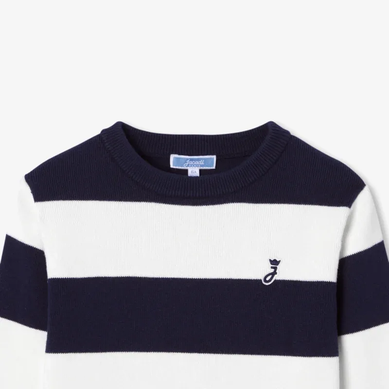 View 3 - Boy striped cotton sweater
