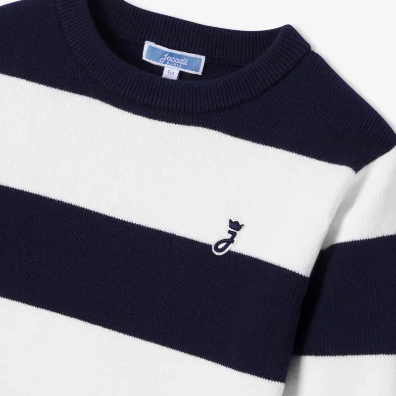 View 4 - Boy striped cotton sweater