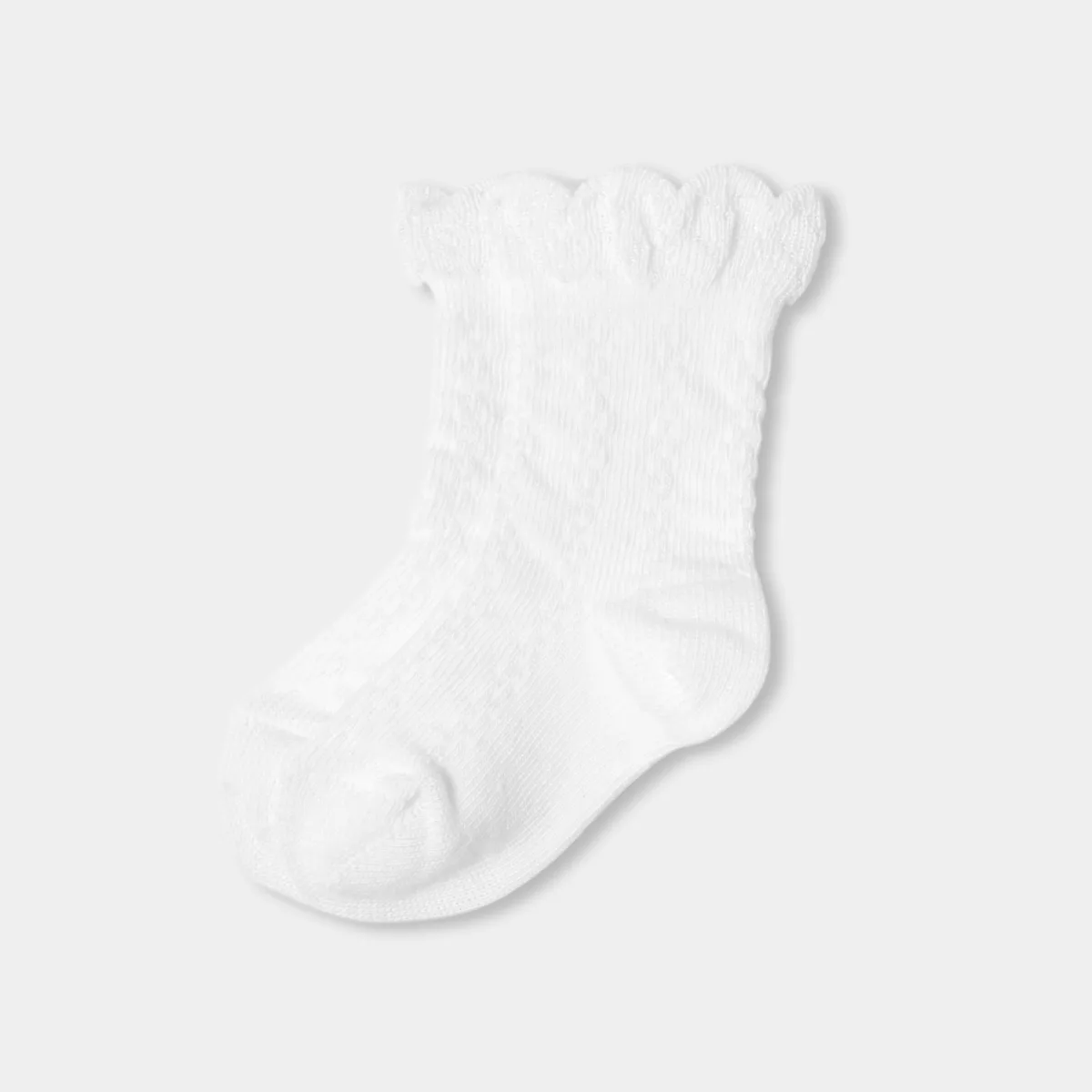 View 1 - Baby girl socks with scalloped cuffs