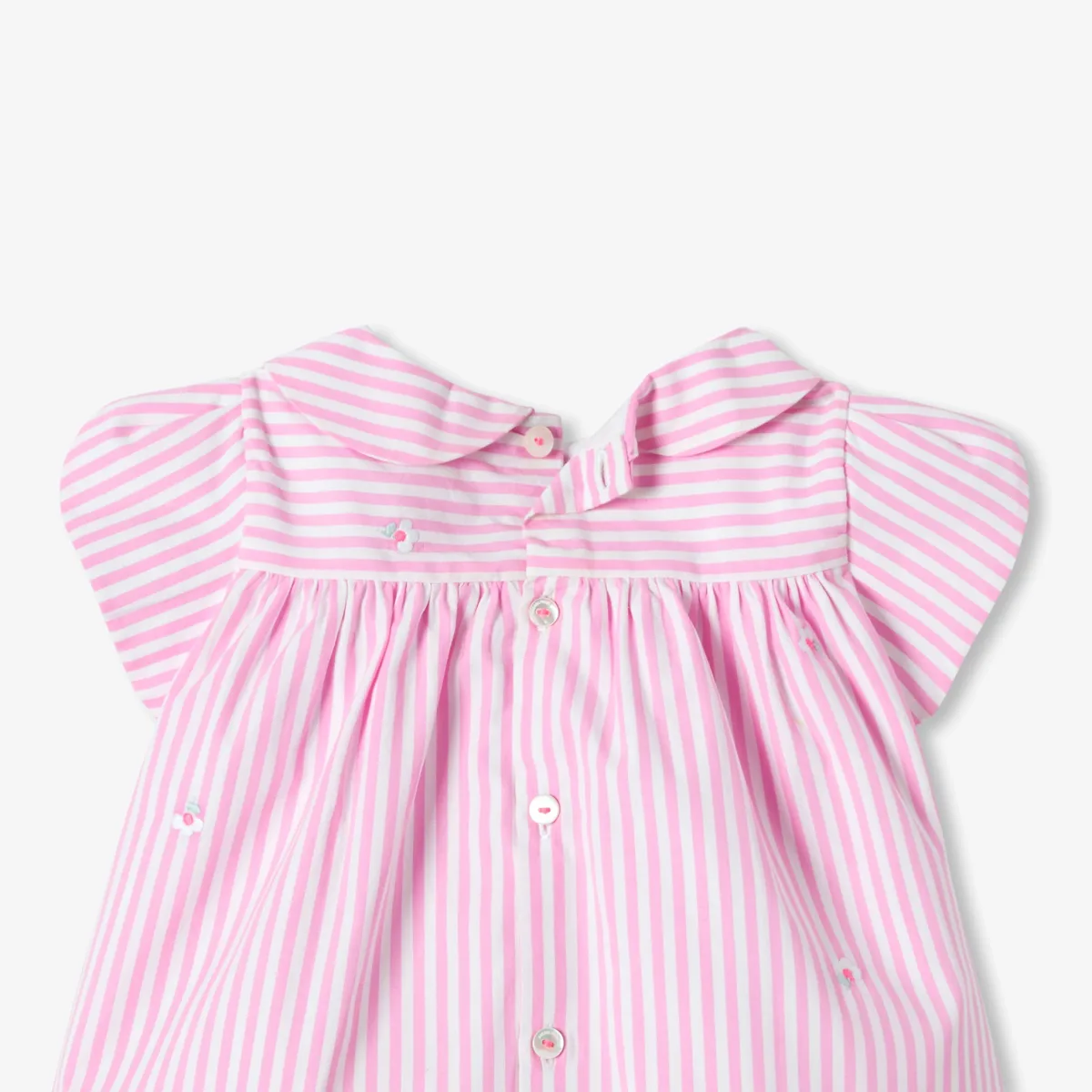 View 4 - Baby girl short-sleeved striped poplin dress