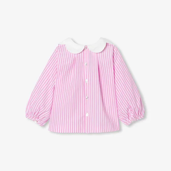 View 3 - Baby girl striped poplin blouse