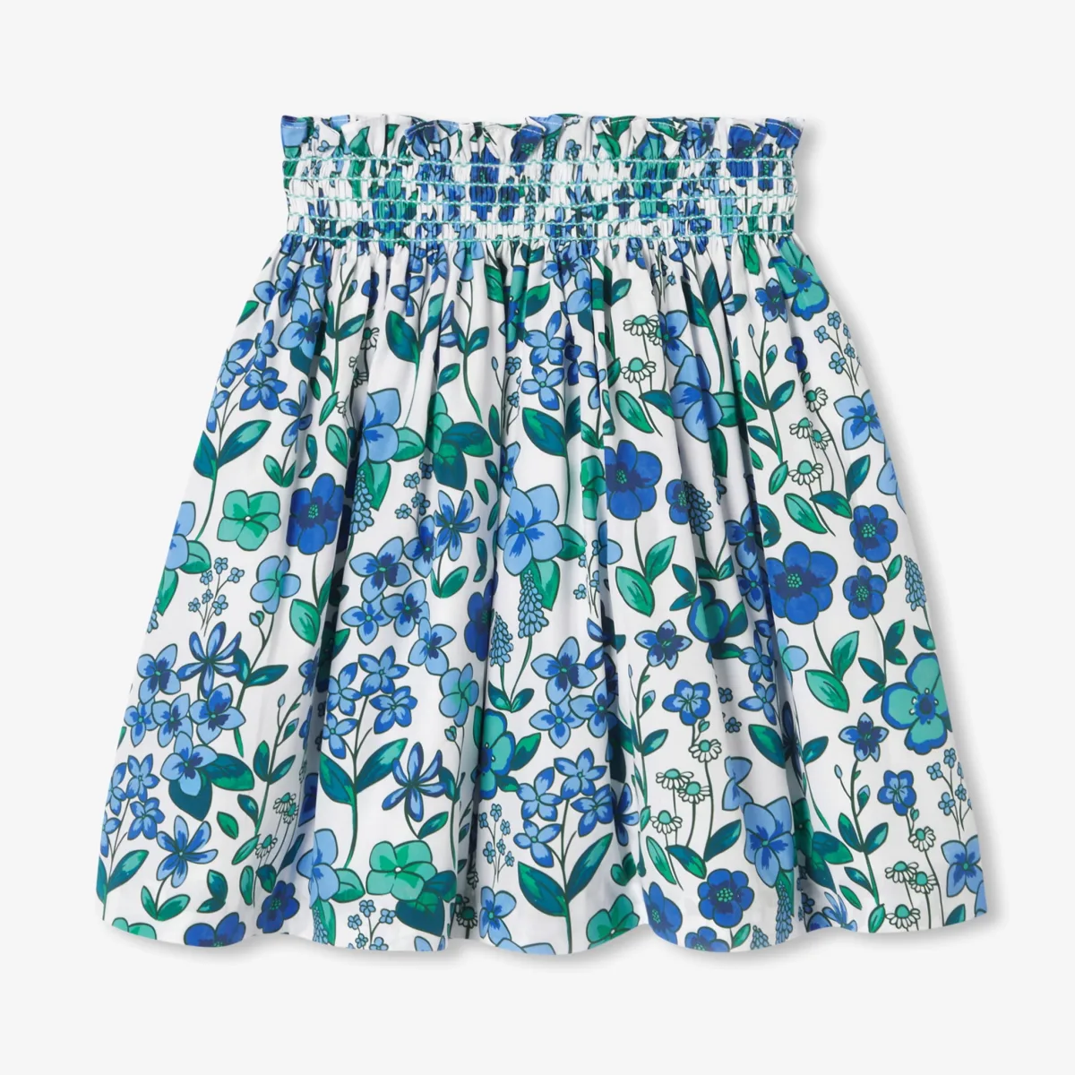 View 2 - Girl floral print cotton poplin skirt