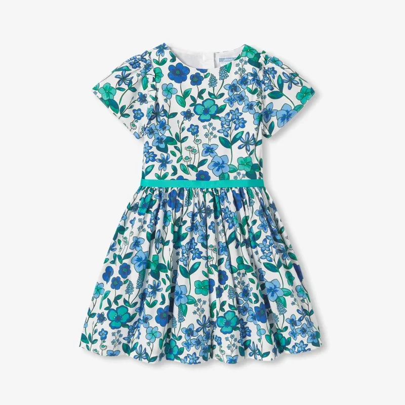 View 2 - Girl floral print poplin dress