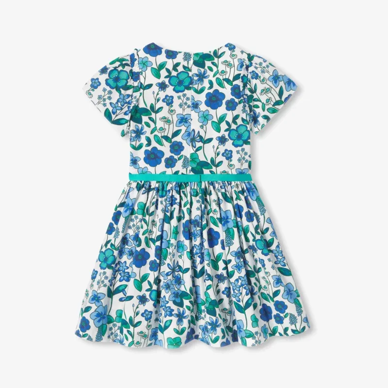View 3 - Girl floral print poplin dress