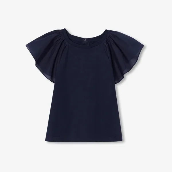 View 4 - Girl ruffled sleeve T-shirt
