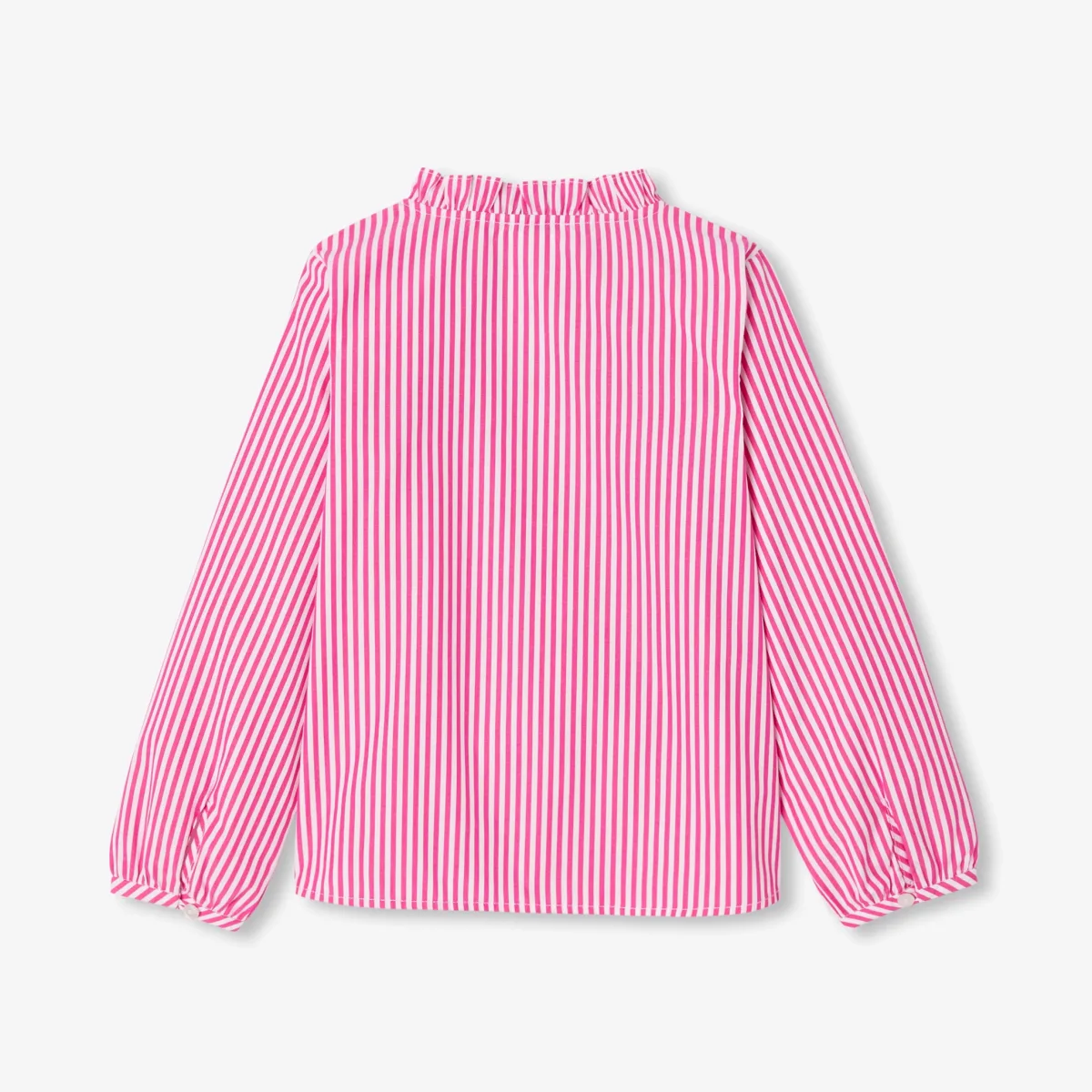 View 2 - Striped popeline shirt for girls