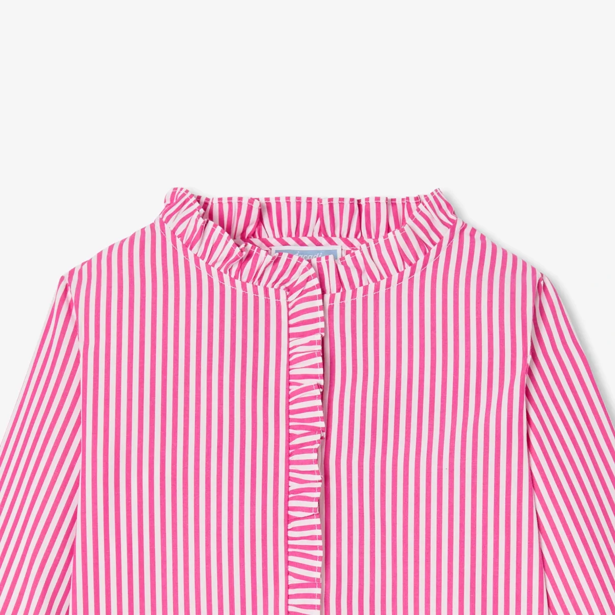 View 3 - Striped popeline shirt for girls