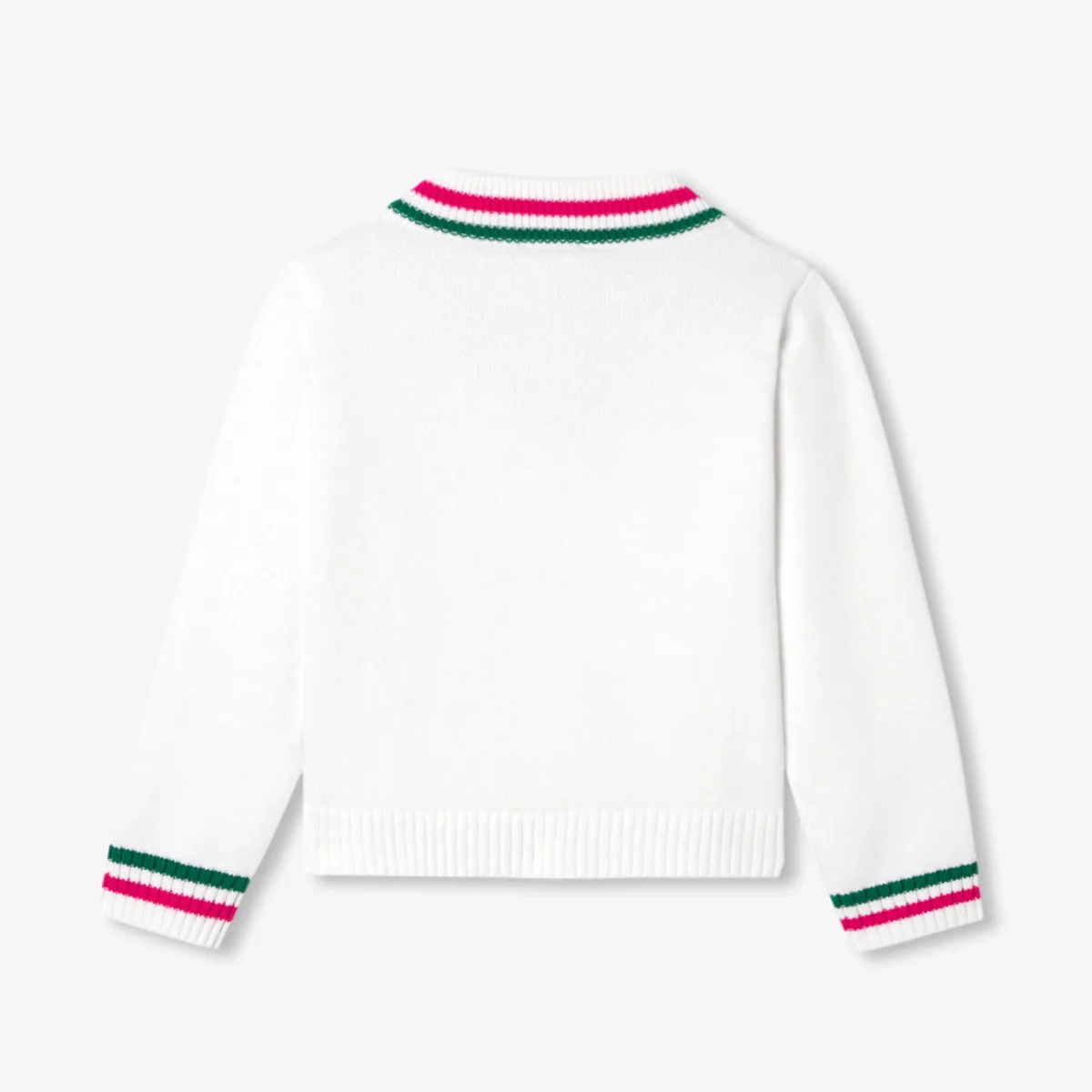 View 2 - Girl cable-knit V-neck jumper