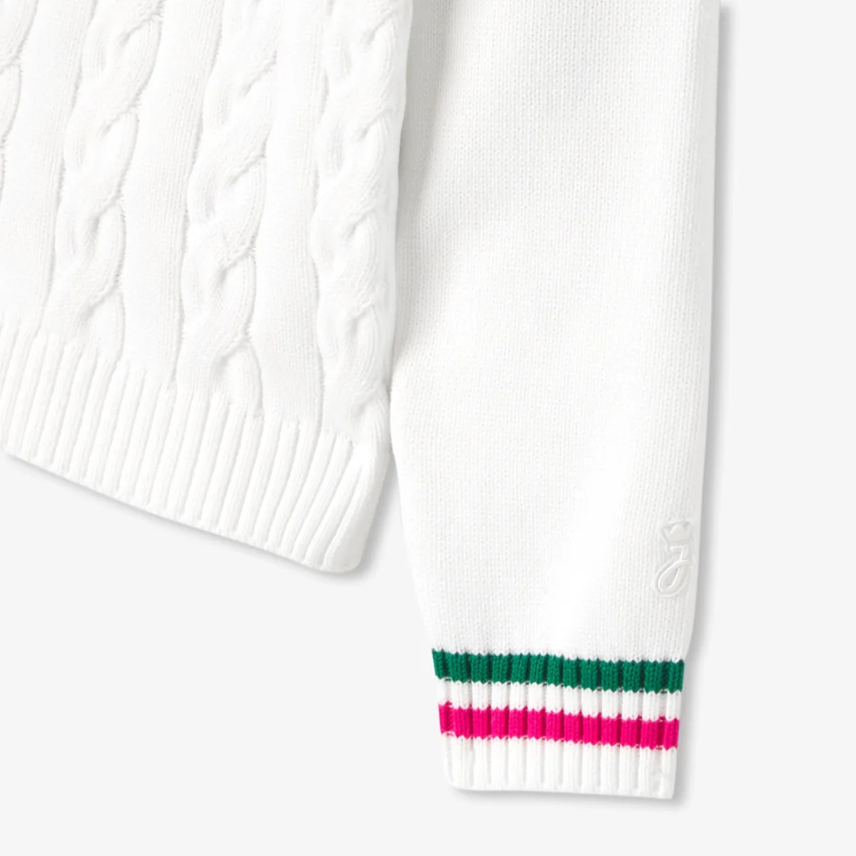 View 4 - Girl cable-knit V-neck jumper