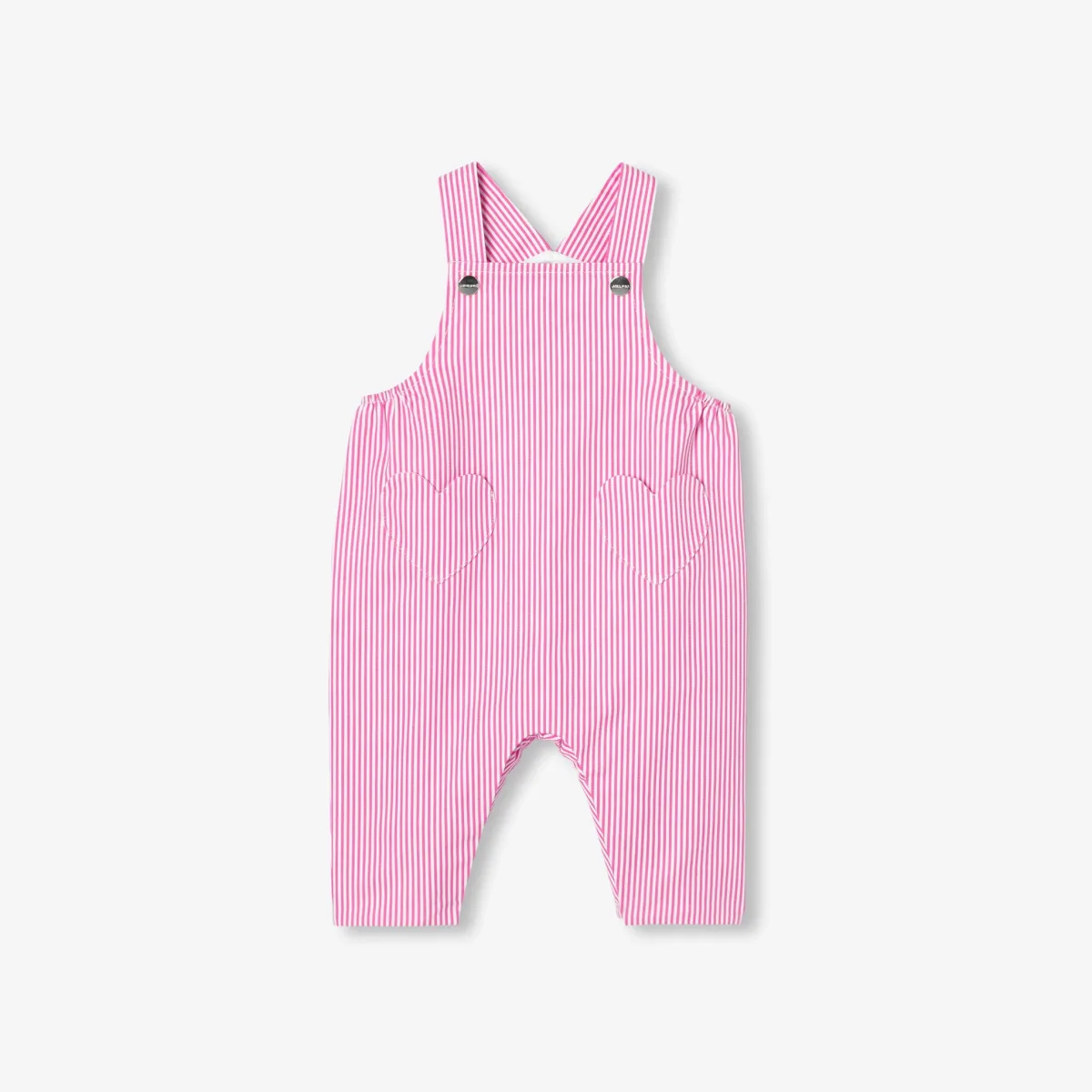 View 1 - Baby girl striped twill dungarees