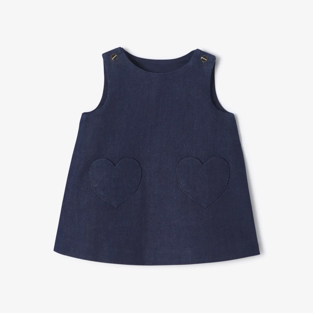 View 1 - Baby girl denim pinafore dress