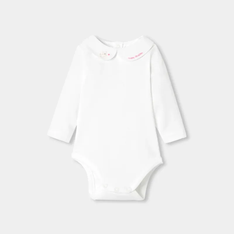 View 1 - Baby girl long-sleeved cotton bodysuit
