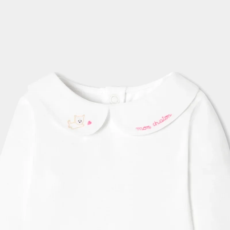 View 3 - Baby girl long-sleeved cotton bodysuit