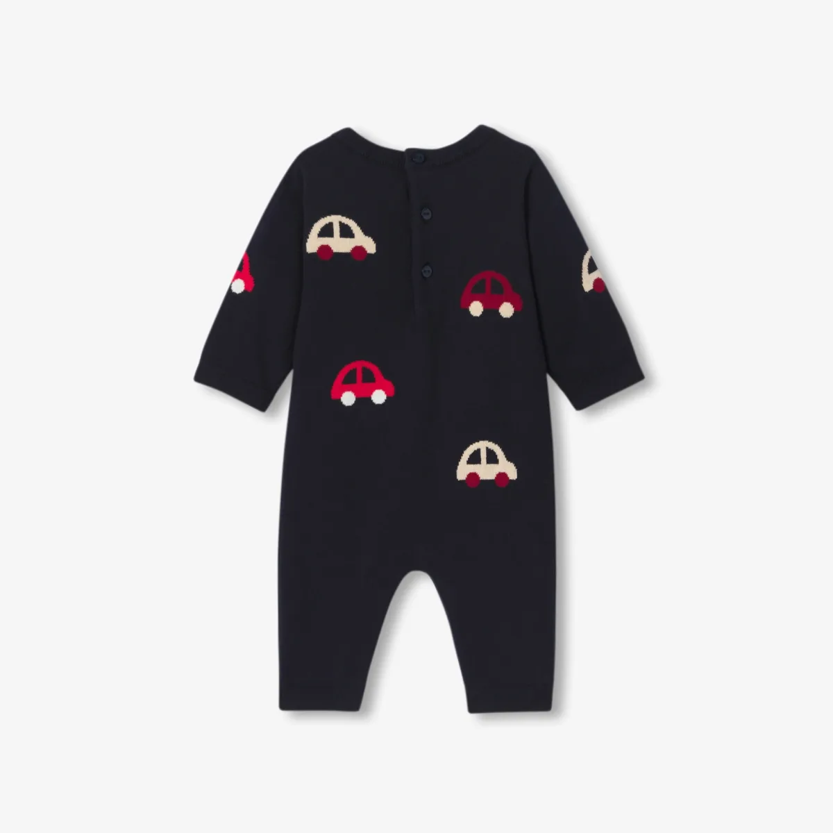 View 2 - Baby boy pattern knit jumpsuit