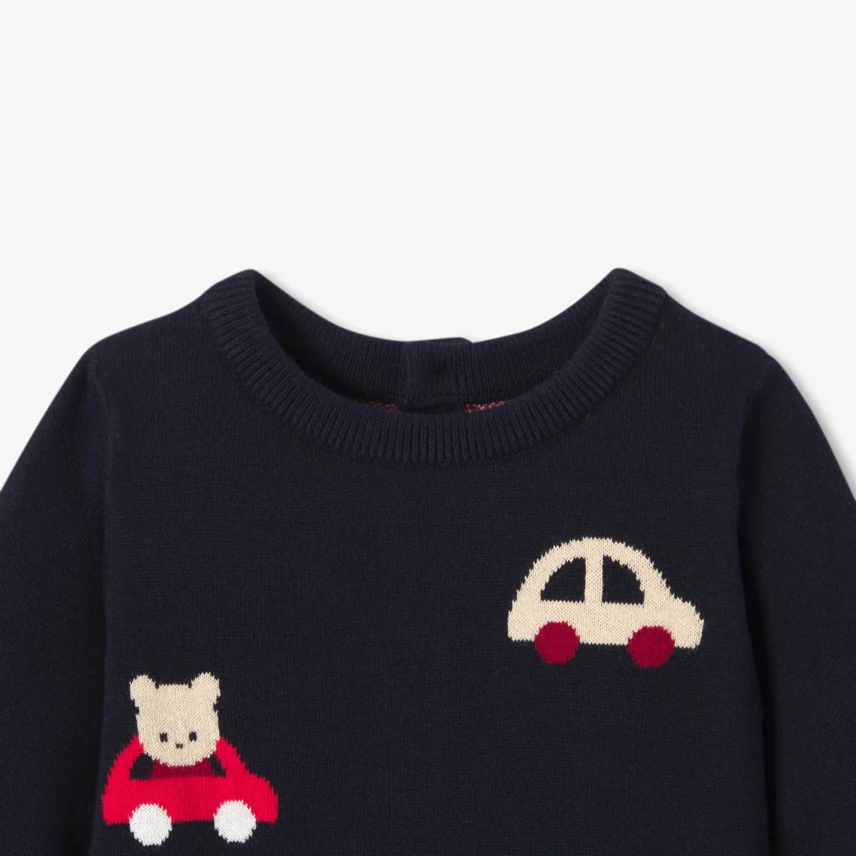 View 3 - Baby boy pattern knit jumpsuit