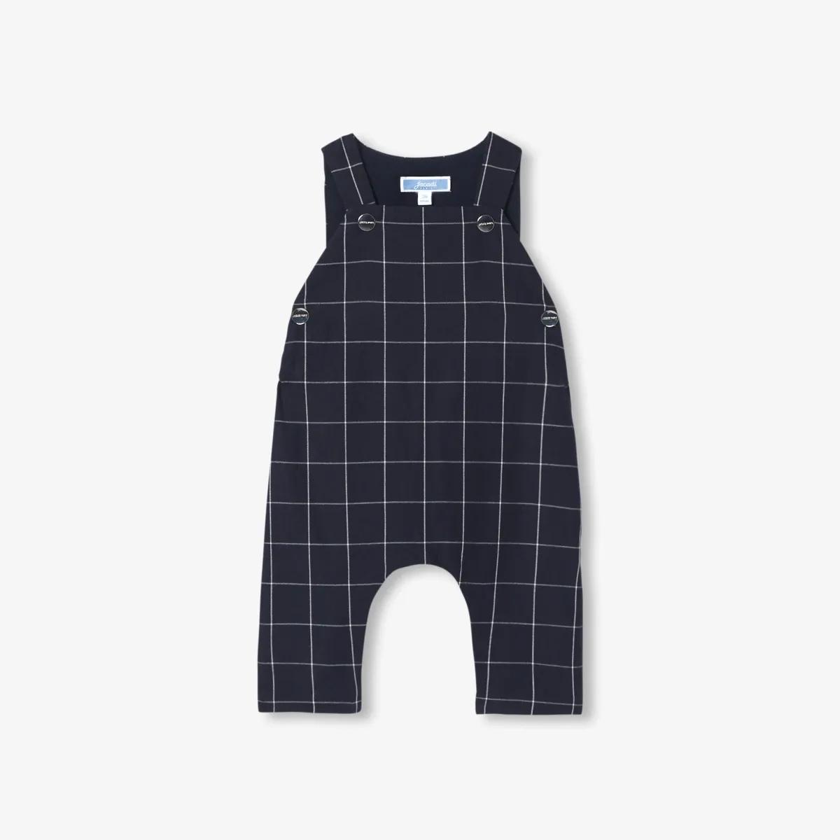 View 1 - Baby boy checked overalls
