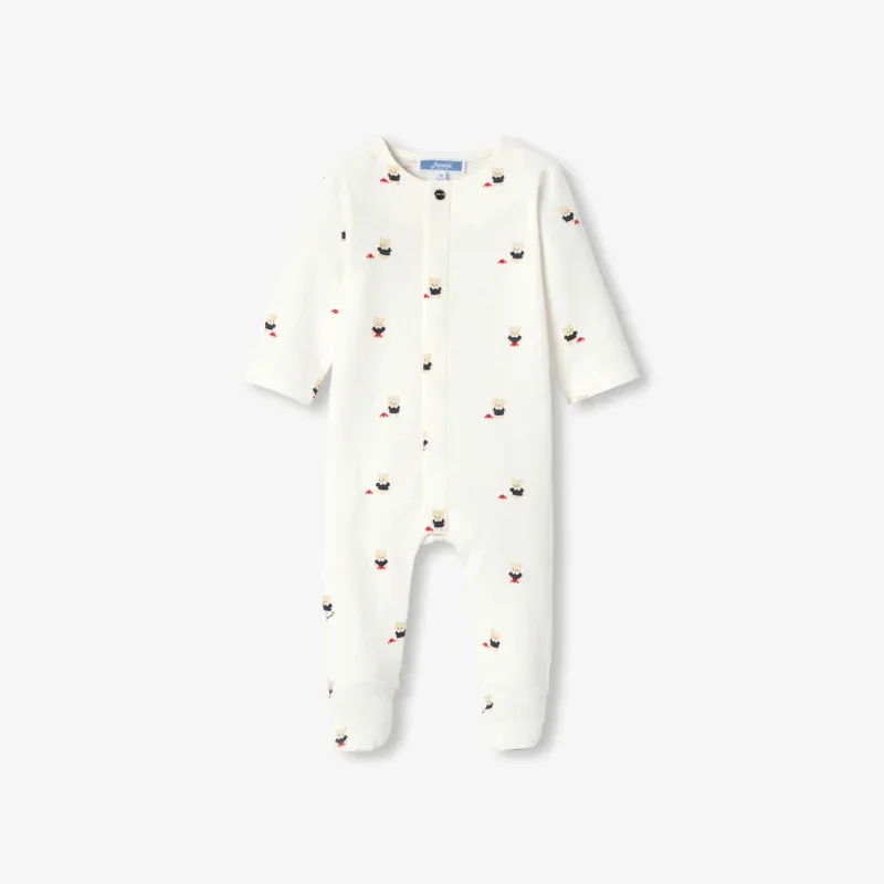 View 1 - Baby brushed fleece pyjamas with bear motif