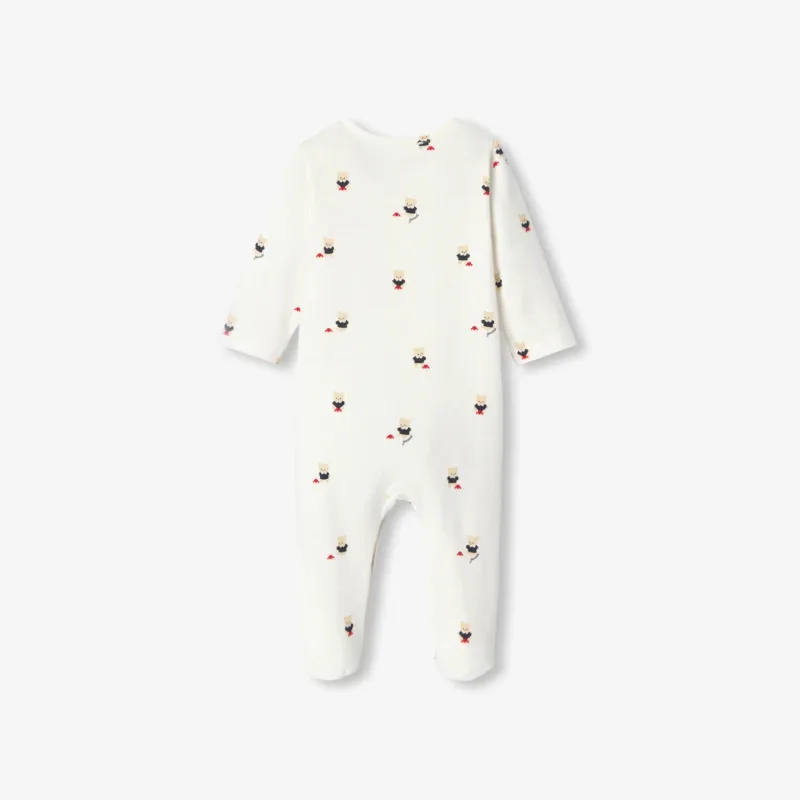 View 2 - Baby brushed fleece pyjamas with bear motif