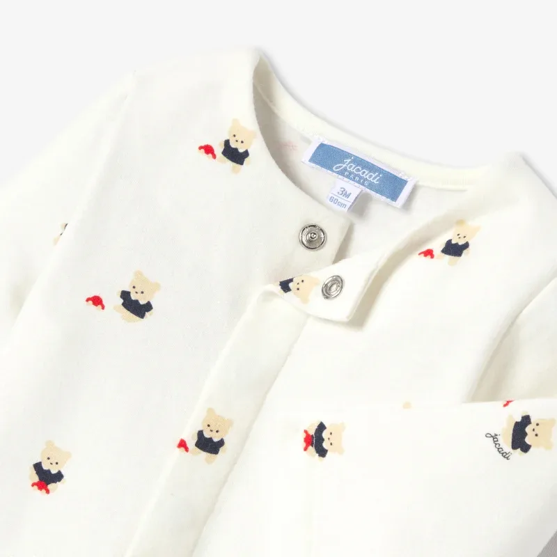 View 4 - Baby brushed fleece pyjamas with bear motif