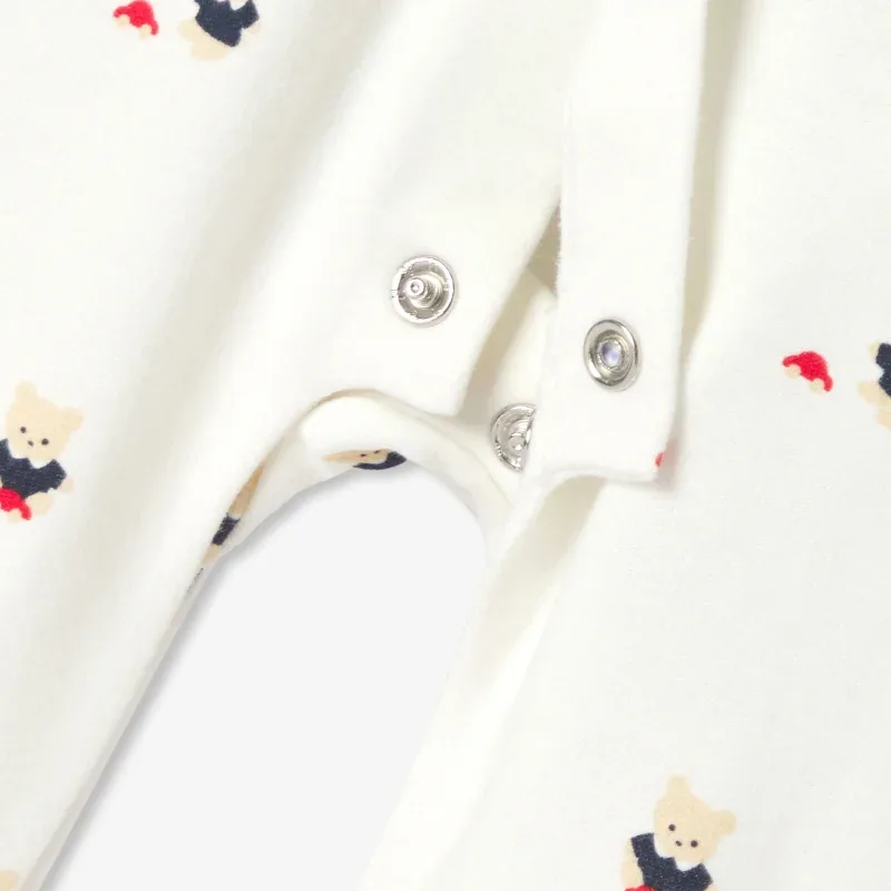 View 5 - Baby brushed fleece pyjamas with bear motif